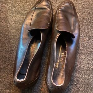 Bally Dark Brown Leather Slip-On Loafers